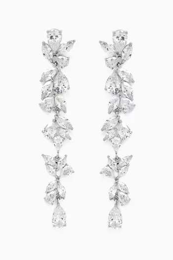 أقراط فولين بتصميم ورق شجر فضة إسترلينية