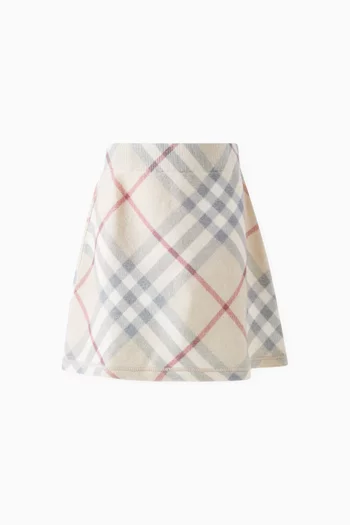 Laure Check-print Skirt in Wool