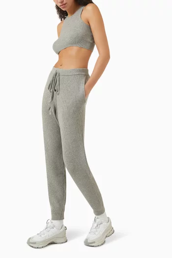 Drawstring Sweatpants in Waffle Knit
