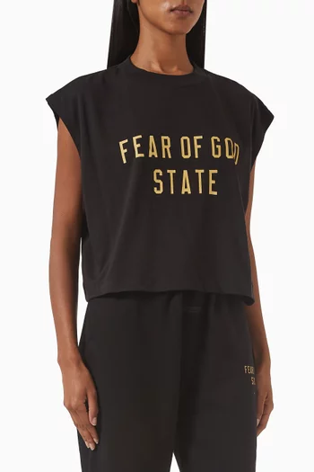 Crop Muscle T-shirt in Tri-blend Jersey