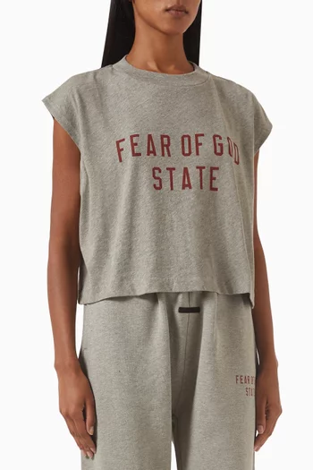 Cropped Muscle T-shirt in Tri-blend Jersey