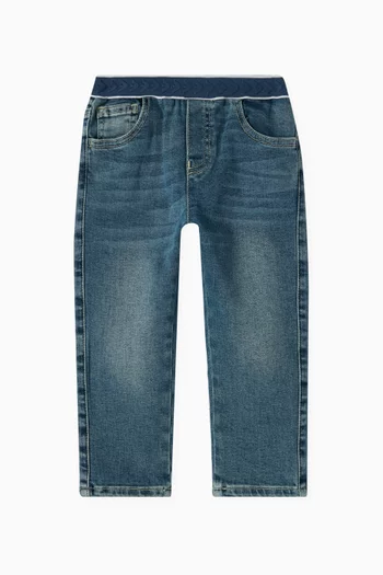 Logo Waistband Jeans in Denim