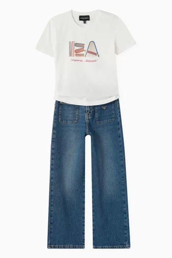 Patch Pocket Jeans in Denim