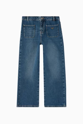 Patch Pocket Jeans in Denim