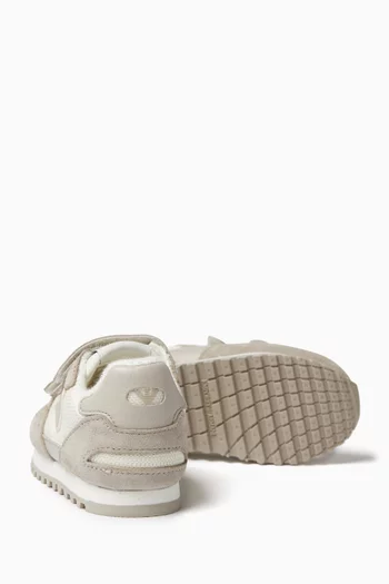 Eagle Logo Sneakers in Mesh & Suede
