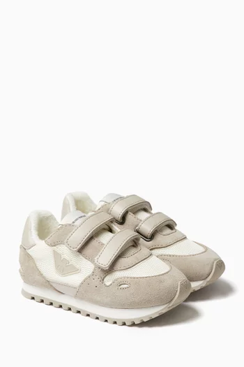 Eagle Logo Sneakers in Mesh & Suede