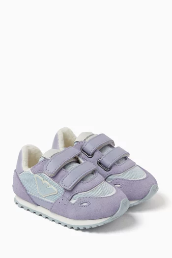 Eagle Logo Sneakers in Mesh & Suede