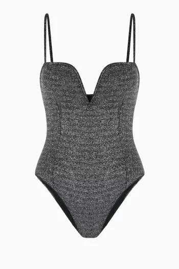 Joelle One-piece Swimsuit in Glitter Fabric