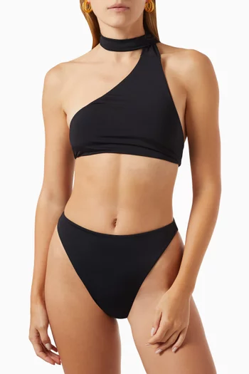 Angelina One-shoulder Bikini Top in Lycra