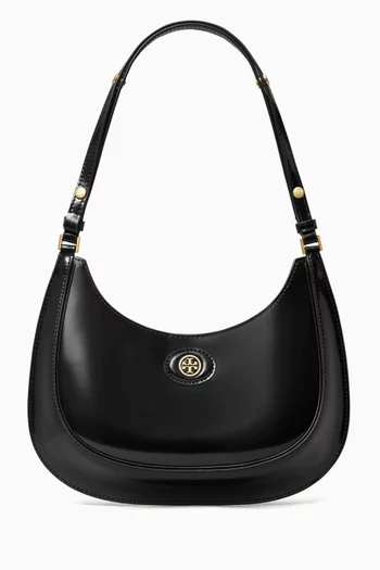 Robinson Convertible Crescent Shoulder Bag in Patent Leather