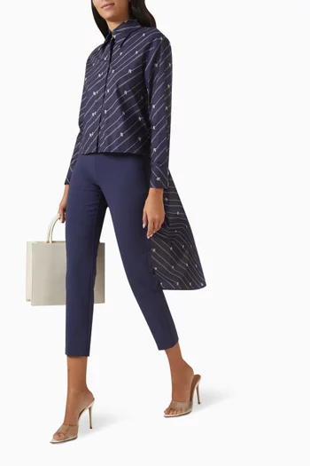 Asymmetric Shirt in Cotton Poplin