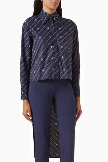 Asymmetric Shirt in Cotton Poplin