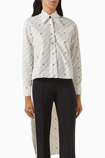 Asymmetric Shirt in Cotton Poplin
