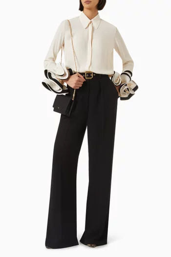 Ruffled-sleeve Top in Georgette
