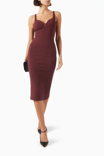 Sheath Midi Dress in Stretch Crêpe