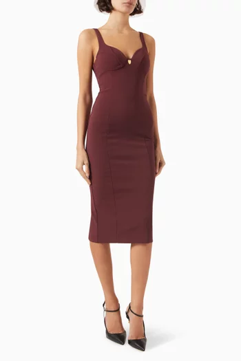 Sheath Midi Dress in Stretch Crêpe