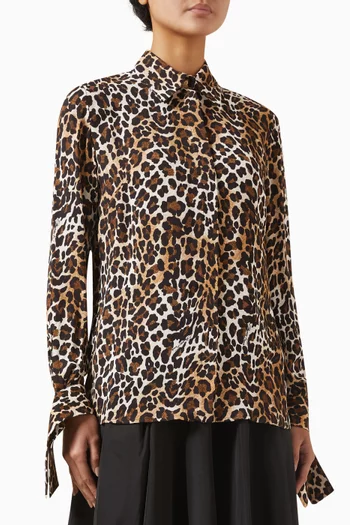 Leopard-print Shirt in Georgette