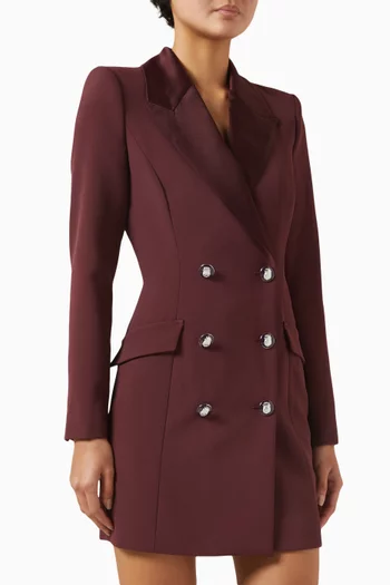 Coat Mini Dress in Stretch Crepe