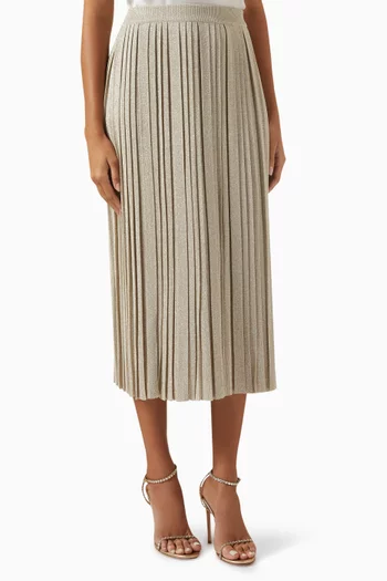 Pleated Midi Skirt in Viscose-knit