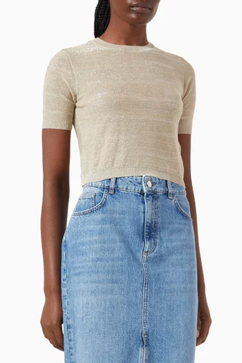 Crop Knit Top in Viscose Blend