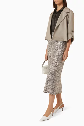 Printed Midi Skirt in Viscose