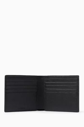 محفظة ستنسل ثنائية الطي جلد عجل