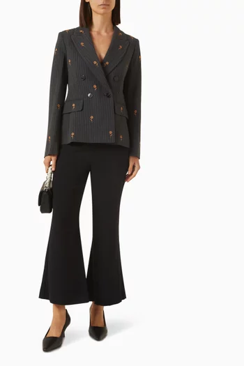 Ederra Embroidered Blazer in Stretch Canvas
