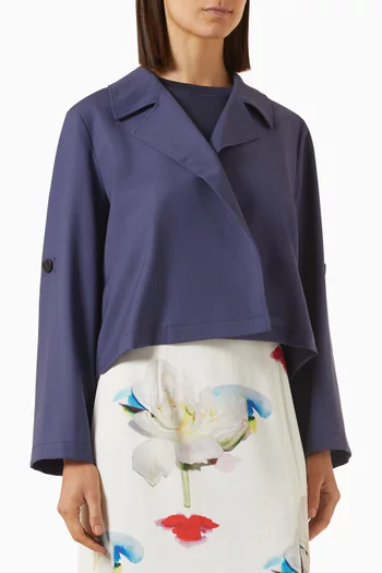 Cropped Blazer in Virgin Wool