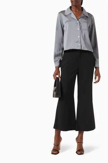 Cropped Shirt in Satin