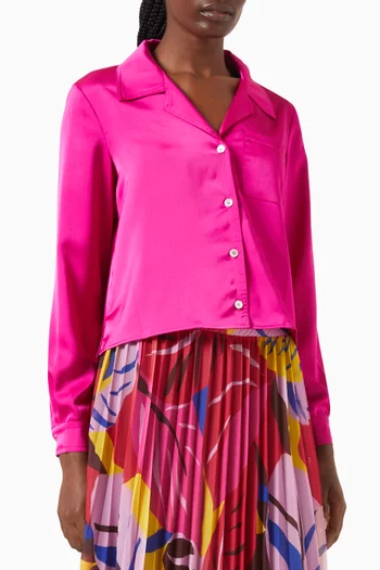 Cropped Shirt in Satin