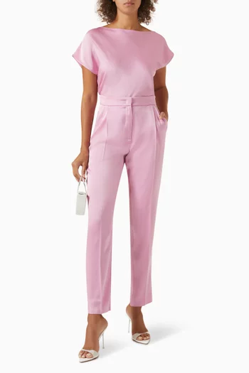 Asymmetrical Neckline Top in Satin