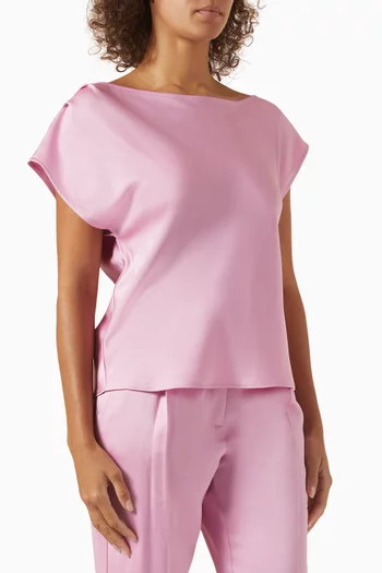 Asymmetrical Neckline Top in Satin