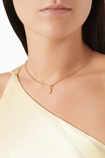 Arabic Single Initial Charm 'R' in Diamonds and 18kt Gold