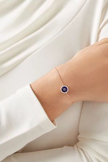 Evil Eye Bracelet in Rose Gold-Plated Silver