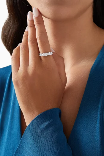 Embedded Five-Stone Ring in Sterling Silver
