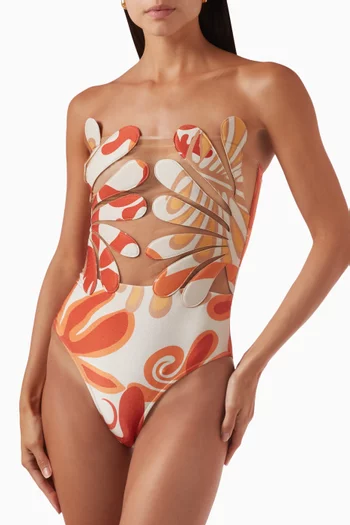 Algae Strapless One-piece Swimsuit