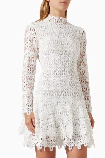 Joy Guipure Mini Dress in Lace