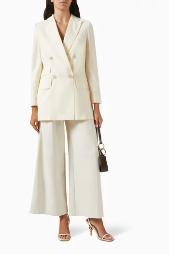Elegia Double-breasted Jacket in Wool-canvas