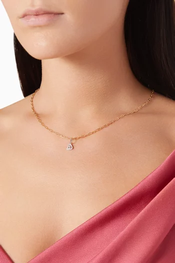 Arabic Single Initial Charm 'H' in Diamonds and 18kt White Gold
