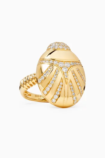 Scarab Diamond Ring in 18kt Yellow Gold