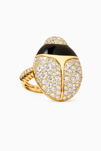 Scarab Diamond Ring in  18kt Yellow Gold