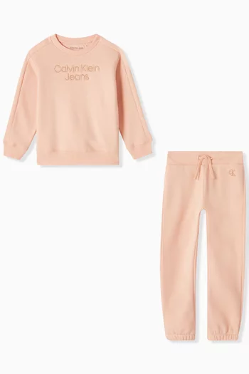 Logo Embroidered Tracksuit Set in Cotton-blend