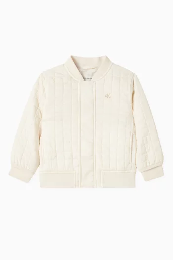 Newborn Quilted Bomber Jacket in Crinkle-nylon