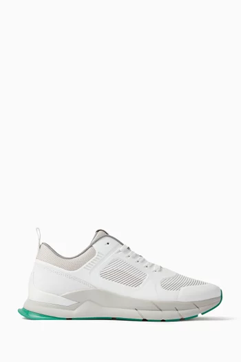 Runner Low Top Sneakers in Mesh & Leather