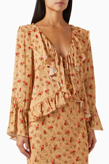 Fleur Frilled Blouse in Organic Cotton Blend