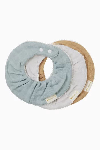 Galaxy Print Muslin cloths, Bibs & Pacifier Strap Gift Set