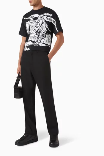 Equestrian Knight Design-print T-shirt in Cotton