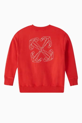Arrow 3D Crewneck Sweatshirt in Cotton