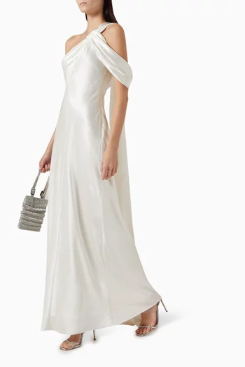 Ashborne One-shoulder Gown in Satin