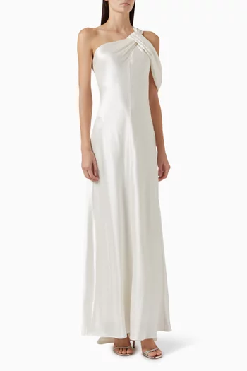 Ashborne One-shoulder Gown in Satin